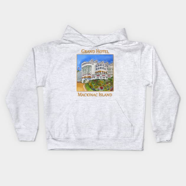 Grand Hotel in Mackinaw Island, Michigan Kids Hoodie by WelshDesigns